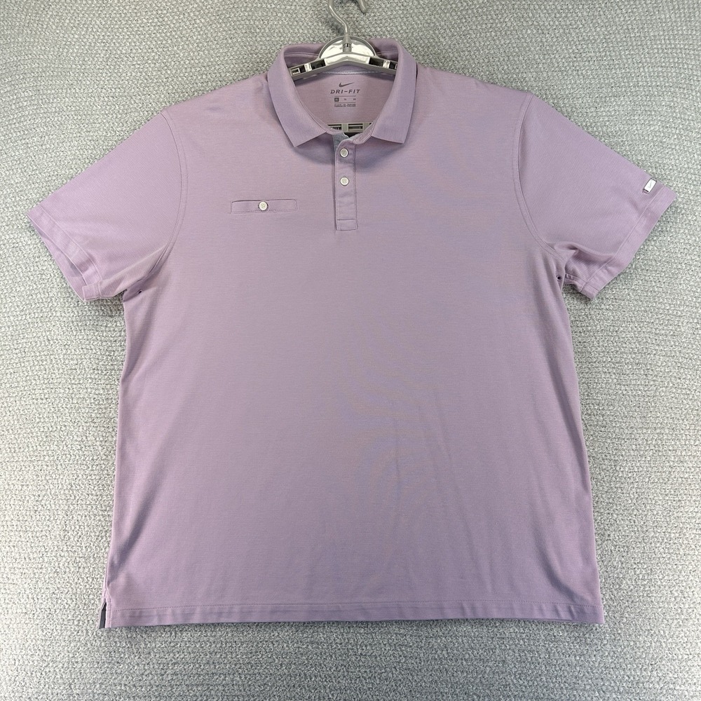 Nike Polo Shirt Mens XL Purple OLC Collar Player Golfโ Performance Preppy